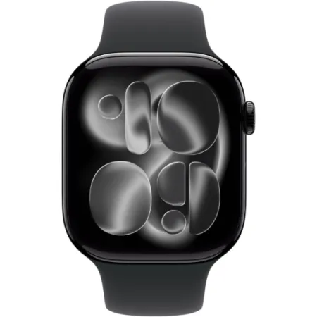 Apple Watch Series 11 46mm Aluminum Jet Black Case Black Sport Band S/M